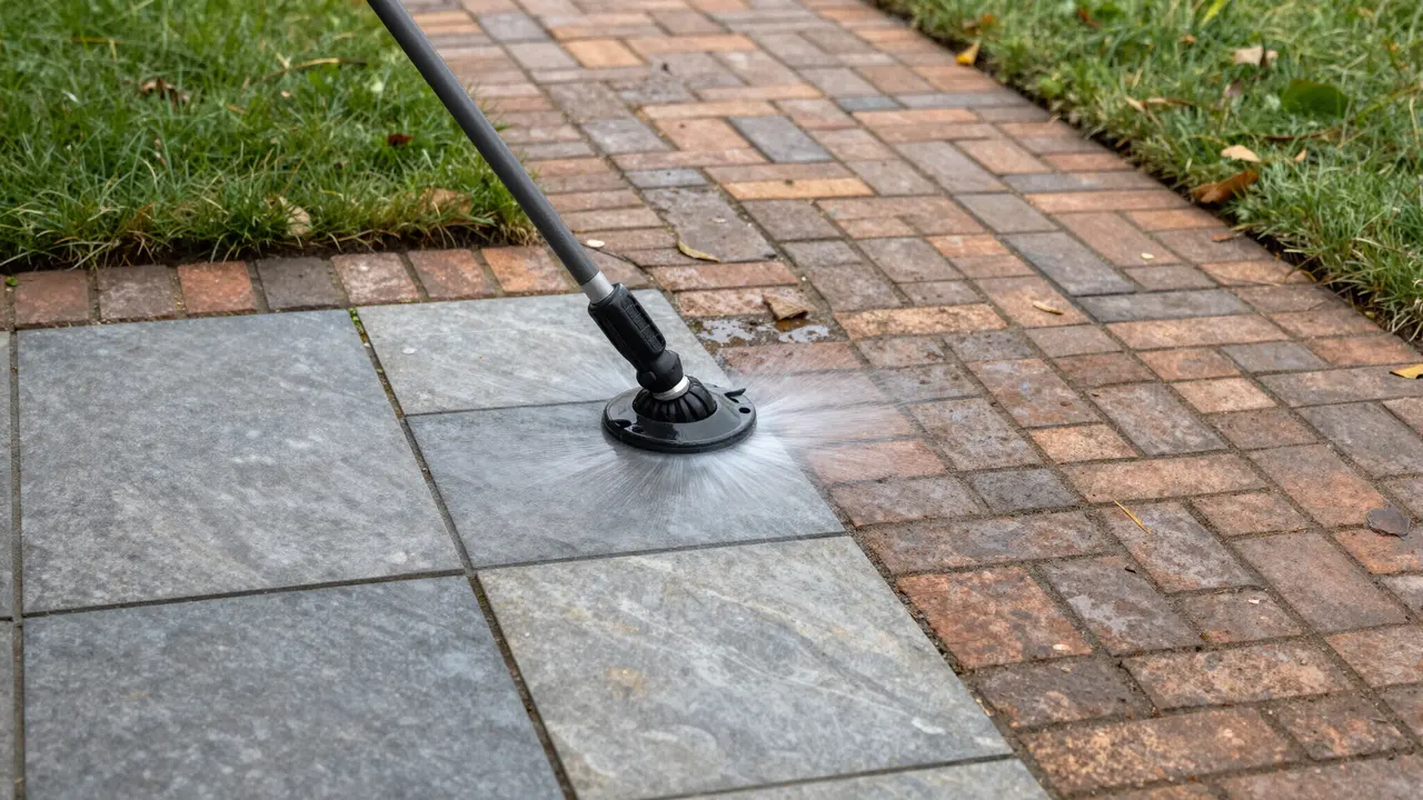 Clean paver walkway along a green lawn at a Greenville, SC home